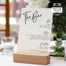 Load image into Gallery viewer, Minimalist Style Wedding Bar Menu Template Printable Drink Menu Print It Yourself Elegant Wedding Drink Menu Template