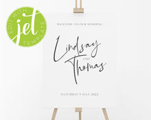 Load image into Gallery viewer, Minimalist Style Wedding Welcome Sign Template Printable Sign, Print It Yourself Elegant Wedding Sign