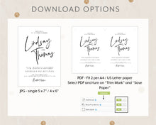 Load image into Gallery viewer, Minimalist Style Wedding Invitation Template Printable Invitation, Print It Yourself Elegant Wedding Invite