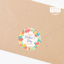 Load image into Gallery viewer, Personalised Happy Mother's Day Colourful Floral Style Gift Stickers
