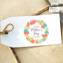 Load image into Gallery viewer, Personalised Happy Mother's Day Colourful Floral Style Gift Stickers