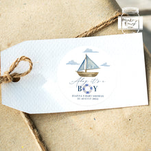 Load image into Gallery viewer, Ahoy It's a Boy Nautical Sailing Boat Baby Shower Thank You Stickers Favour Stickers