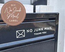 Load image into Gallery viewer, No Junk Mail Lettering Cut Style Vinyl Sticker No Junk Mail Please Sticker