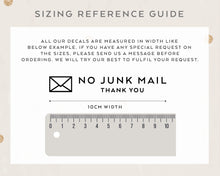 Load image into Gallery viewer, No Junk Mail Lettering Cut Style Vinyl Sticker No Junk Mail Please Sticker