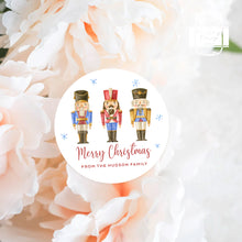 Load image into Gallery viewer, Personalised Christmas Watercolour Nutcrackers Illustration Gift Stickers