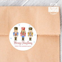 Load image into Gallery viewer, Personalised Christmas Watercolour Nutcrackers Illustration Gift Stickers