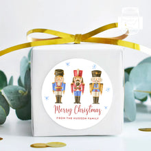 Load image into Gallery viewer, Personalised Christmas Watercolour Nutcrackers Illustration Gift Stickers