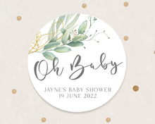 Load image into Gallery viewer, Oh Baby Greenery Style Thank You Stickers Favour Stickers