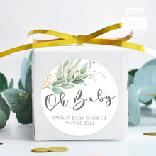 Load image into Gallery viewer, Oh Baby Greenery Style Thank You Stickers Favour Stickers