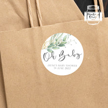 Load image into Gallery viewer, Oh Baby Greenery Style Thank You Stickers Favour Stickers
