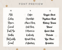 Load image into Gallery viewer, Personalised Pantry Labels Lettering Vinyl Style