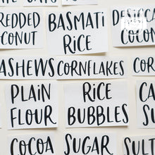 Load image into Gallery viewer, Premium Vinyl Pantry Storage Labels Custom Made Pantry Jar Labels