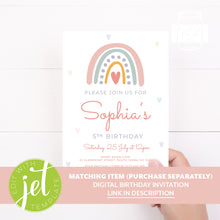 Load image into Gallery viewer, Pastel Rainbow Themed Birthday Party Stickers