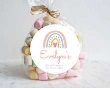 Load image into Gallery viewer, Pastel Rainbow Themed Birthday Party Stickers