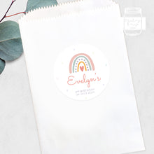 Load image into Gallery viewer, Pastel Rainbow Themed Birthday Party Stickers