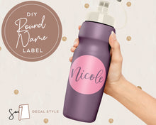 Load image into Gallery viewer, Round Style Personalised Name Permanent Vinyl Stickers