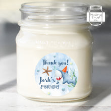 Load image into Gallery viewer, Shark Themed Birthday Party Stickers