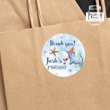 Load image into Gallery viewer, Shark Themed Birthday Party Stickers