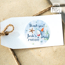 Load image into Gallery viewer, Shark Themed Birthday Party Stickers