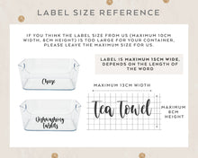 Load image into Gallery viewer, Premium Vinyl Storage Tub Fridge Label Custom Made Storage Tub Label