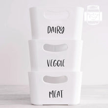 Load image into Gallery viewer, Premium Vinyl Storage Tub Fridge Label Custom Made Storage Tub Label