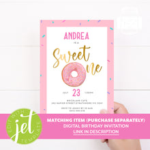 Load image into Gallery viewer, Sweet One Doughnut Style Birthday Party Stickers