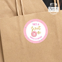 Load image into Gallery viewer, Sweet One Doughnut Style Birthday Party Stickers