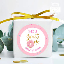 Load image into Gallery viewer, Sweet One Doughnut Style Birthday Party Stickers