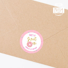 Load image into Gallery viewer, Sweet One Doughnut Style Birthday Party Stickers