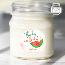Load image into Gallery viewer, Watercolour Watermelon Style "Thanks a melon" Baby Shower Thank You Stickers Favour Stickers