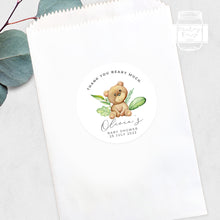 Load image into Gallery viewer, Cute Bear Watercolour Greenery Style Baby Shower Thank You Stickers Favour Stickers