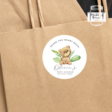 Load image into Gallery viewer, Cute Bear Watercolour Greenery Style Baby Shower Thank You Stickers Favour Stickers