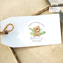 Load image into Gallery viewer, Cute Bear Watercolour Greenery Style Baby Shower Thank You Stickers Favour Stickers