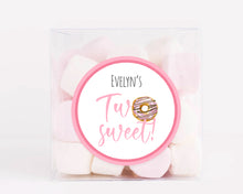 Load image into Gallery viewer, Two Sweet Pink Doughnut Style Birthday Party Stickers