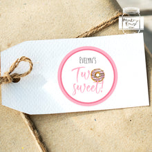 Load image into Gallery viewer, Two Sweet Pink Doughnut Style Birthday Party Stickers