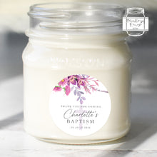 Load image into Gallery viewer, Watercolour Violet Floral Style Christening Baptism Stickers Favour Stickers