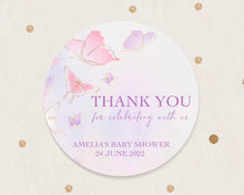 Load image into Gallery viewer, Elegant Butterfly Baby Shower Thank You Stickers Favour Stickers