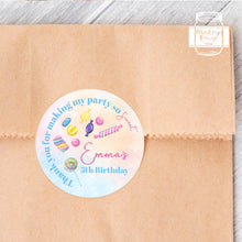 Load image into Gallery viewer, Watercolour Candy Style Birthday Party Stickers, Girls' Party Stickers