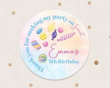 Load image into Gallery viewer, Watercolour Candy Style Birthday Party Stickers, Girls' Party Stickers