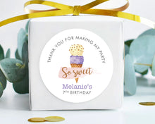Load image into Gallery viewer, Watercolour Ice Cream Style Kids Birthday Party Stickers Girls Birthday Stickers