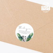 Load image into Gallery viewer, Watercolour Koala Baby Shower Thank You Stickers Favour Stickers