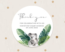 Load image into Gallery viewer, Watercolour Koala Baby Shower Thank You Stickers Favour Stickers