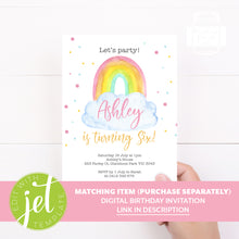 Load image into Gallery viewer, Watercolour Rainbow Themed Birthday Party Stickers