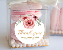 Load image into Gallery viewer, Watercolour Rose Baby Shower Thank You Stickers Favour Stickers