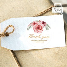 Load image into Gallery viewer, Watercolour Rose Baby Shower Thank You Stickers Favour Stickers