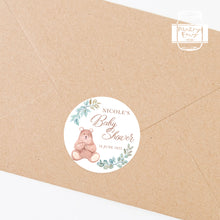Load image into Gallery viewer, Cute Bear Greenery Style Baby Shower Thank You Stickers Favour Stickers