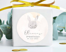 Load image into Gallery viewer, Bunny Watercolour Style Birthday Party Stickers Favour Stickers