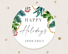 Load image into Gallery viewer, Personalised Christmas Watercolour Illustration Style Gift Stickers Present Stickers