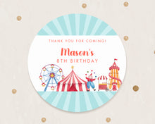 Load image into Gallery viewer, Watercolour Circus Theme Stickers Kids Birthday Party Stickers