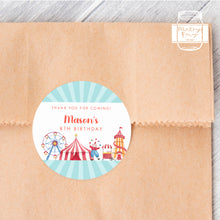 Load image into Gallery viewer, Watercolour Circus Theme Stickers Kids Birthday Party Stickers